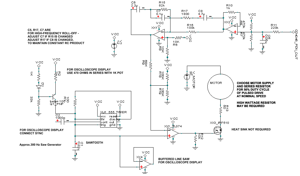 Mechanical TV PWM disk servo circuit